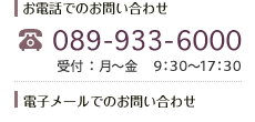 お電話でのお問い合わせ　089-933-6000　受付：9：30～17:30